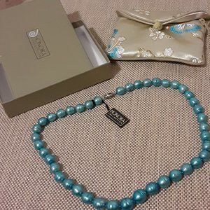 Cultured Pearl 20" Grad. Ringed Barrel Necklace